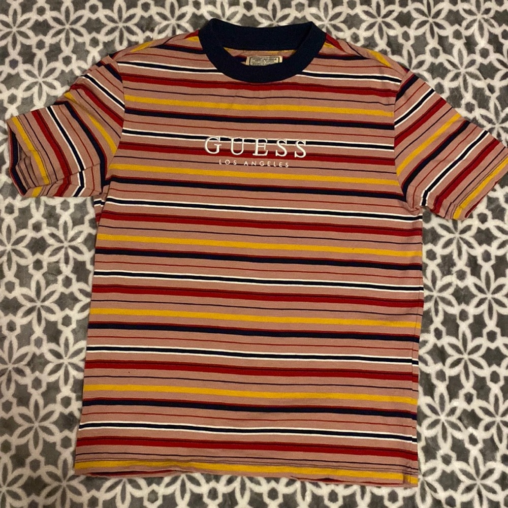 Guess Striped Short Sleeve Shirt - XS